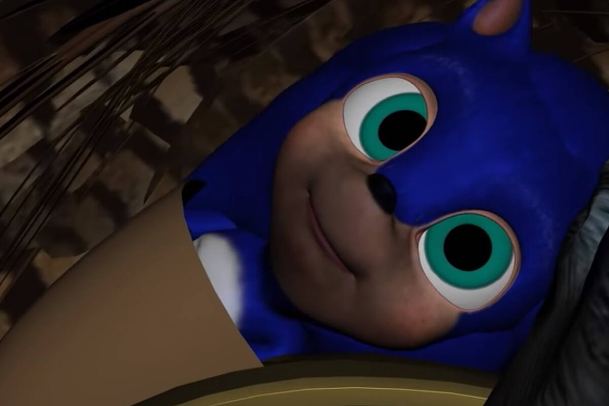 Así de extraño se veía Sonic bebé en Sonic La Película antes del rediseño