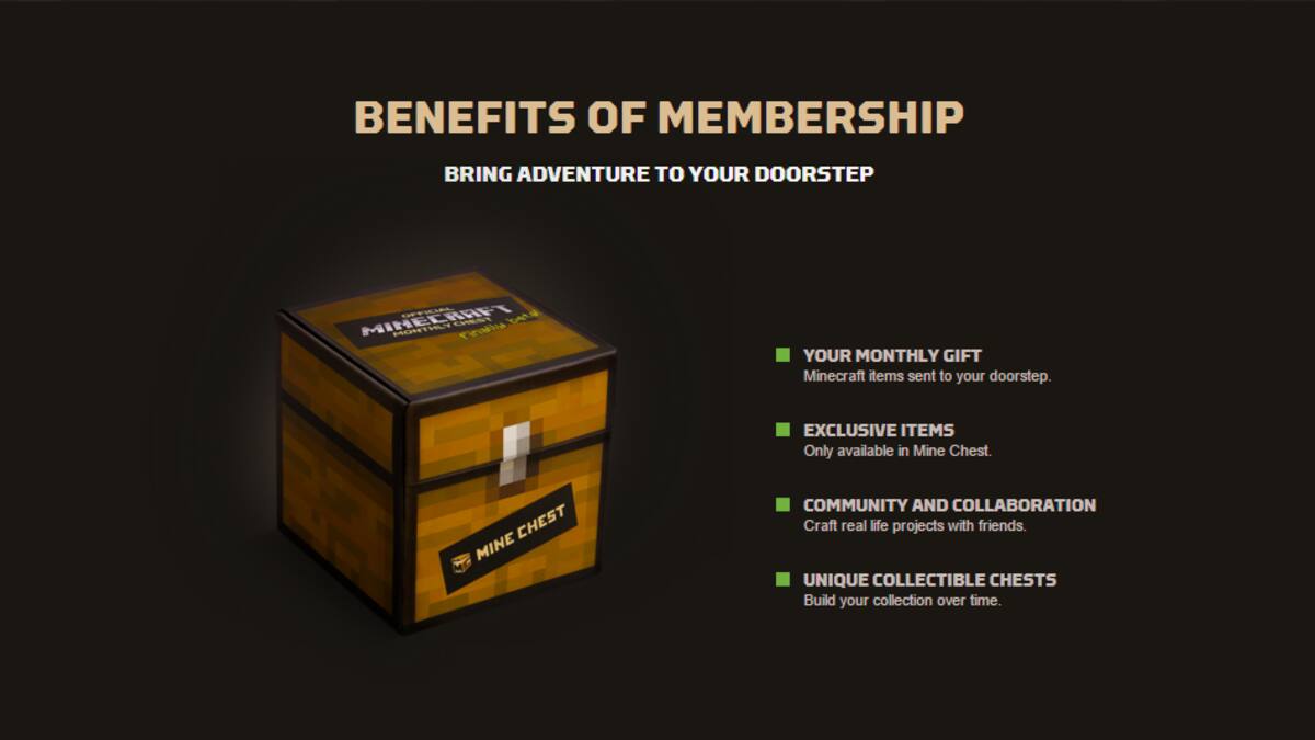Por $30 USD al mes, Mojang enviará una playera y otros artículos