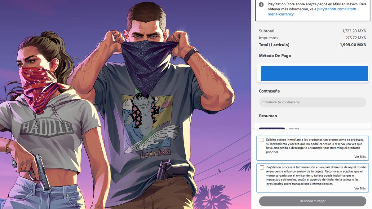 Precio GTA VI PS Store México con impuestos