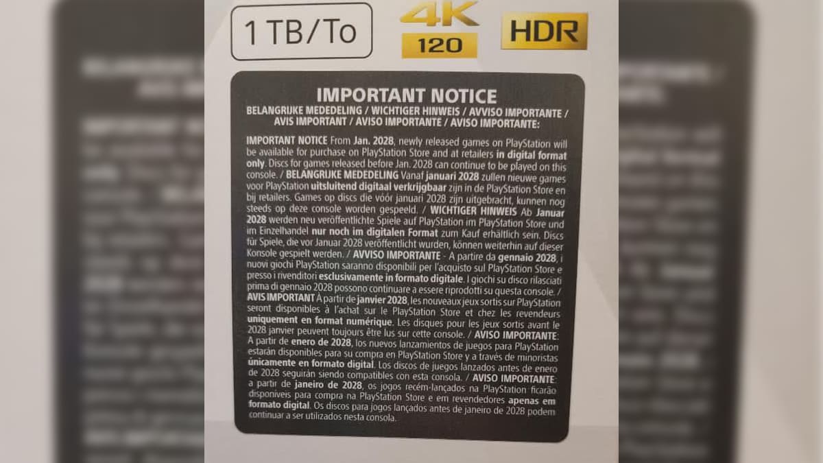 PS5 sin disco advertencia