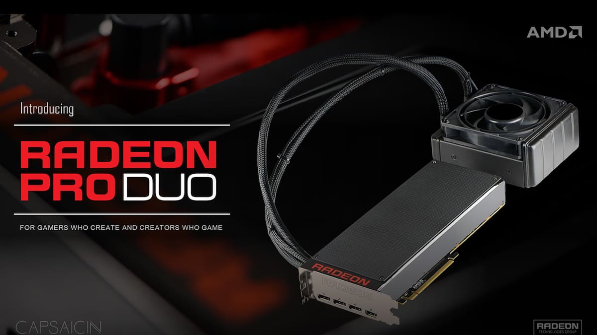Radeon Pro Duo costará $1500 USD