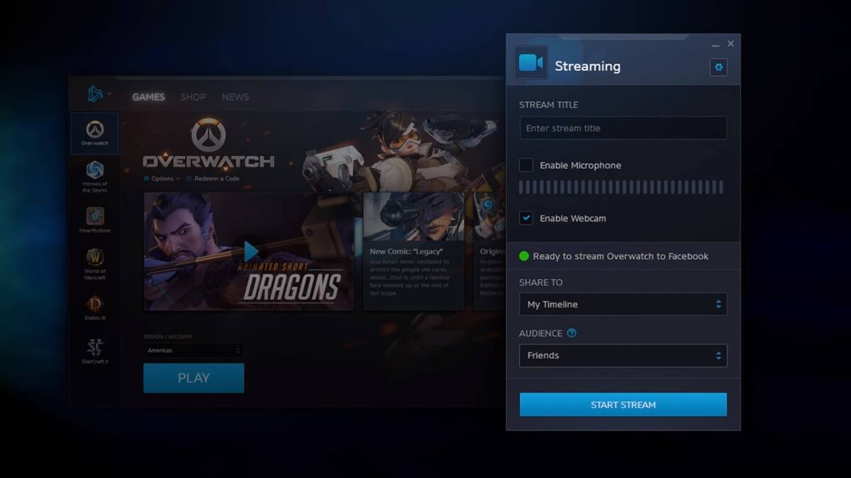 Se inicia desde el cliente de Battle.net y es compatible para todos los títulos