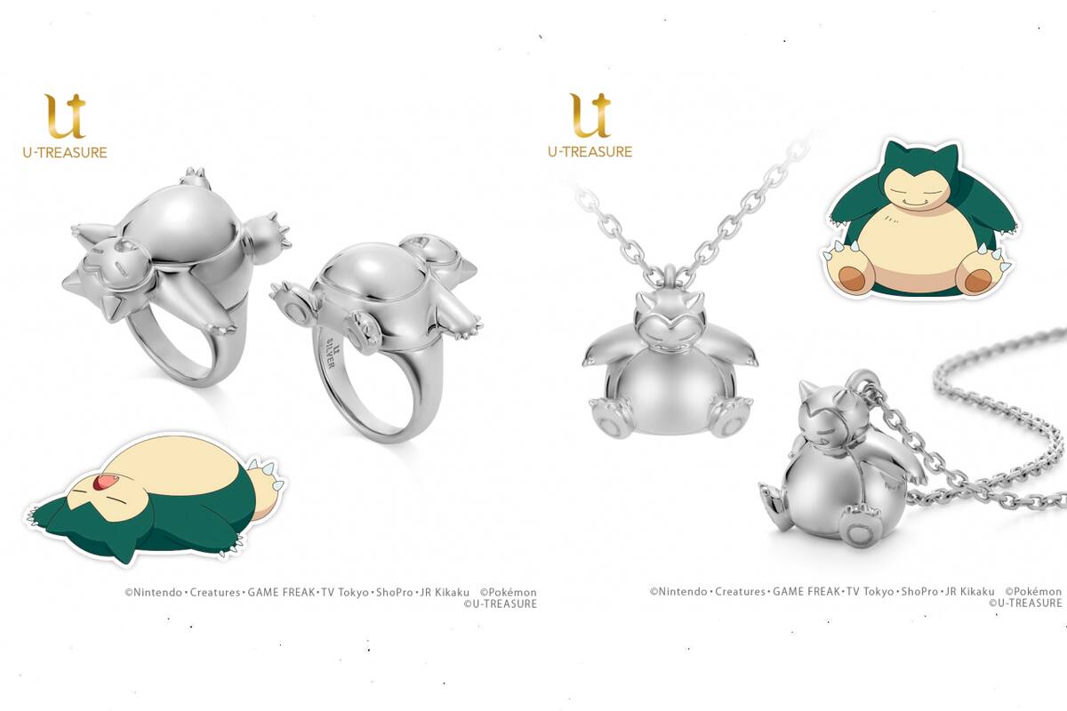 Sorprende a tu pareja con este impresionante anillo y collar de Snorlax