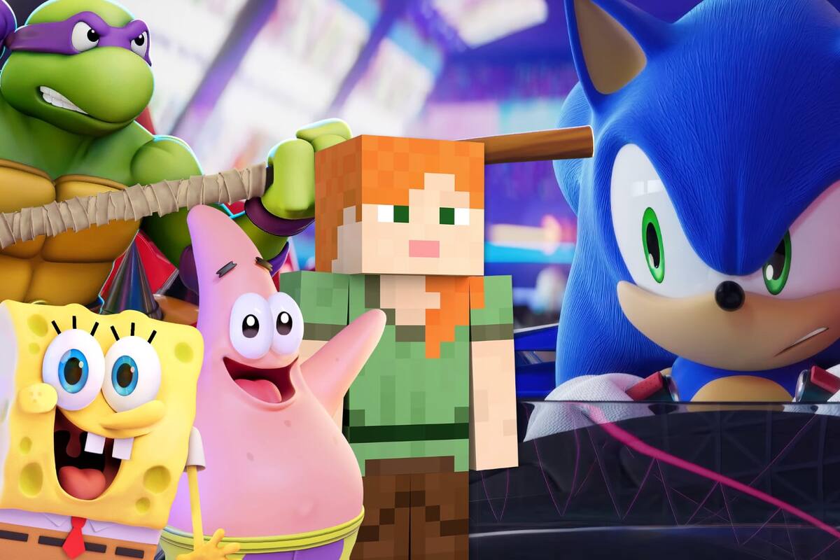 Sonic Racing: CrossWorlds tendría colaboraciones y DLC de Bob Esponja, las Tortugas Ninja y hasta Minecraft, según filtración