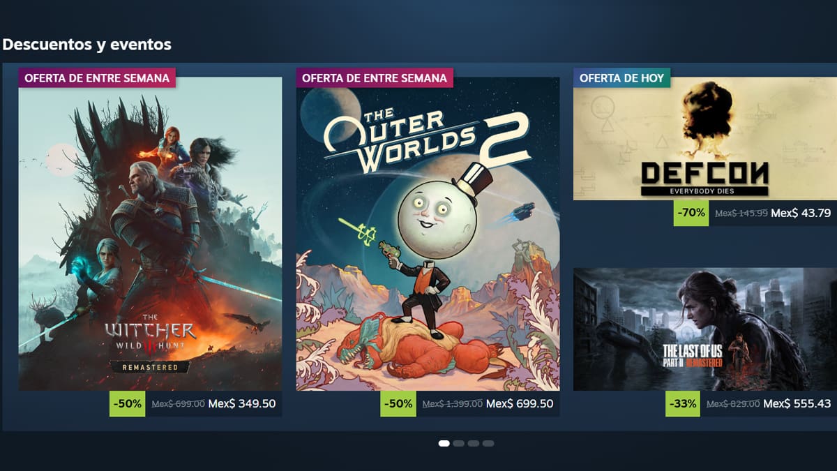 Steam sección descuentos y eventos