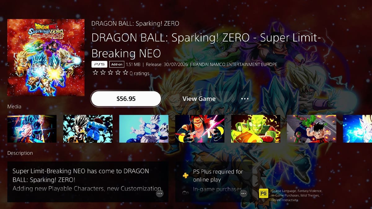 Super Limit Breaking NEO Dragon Ball PS Store