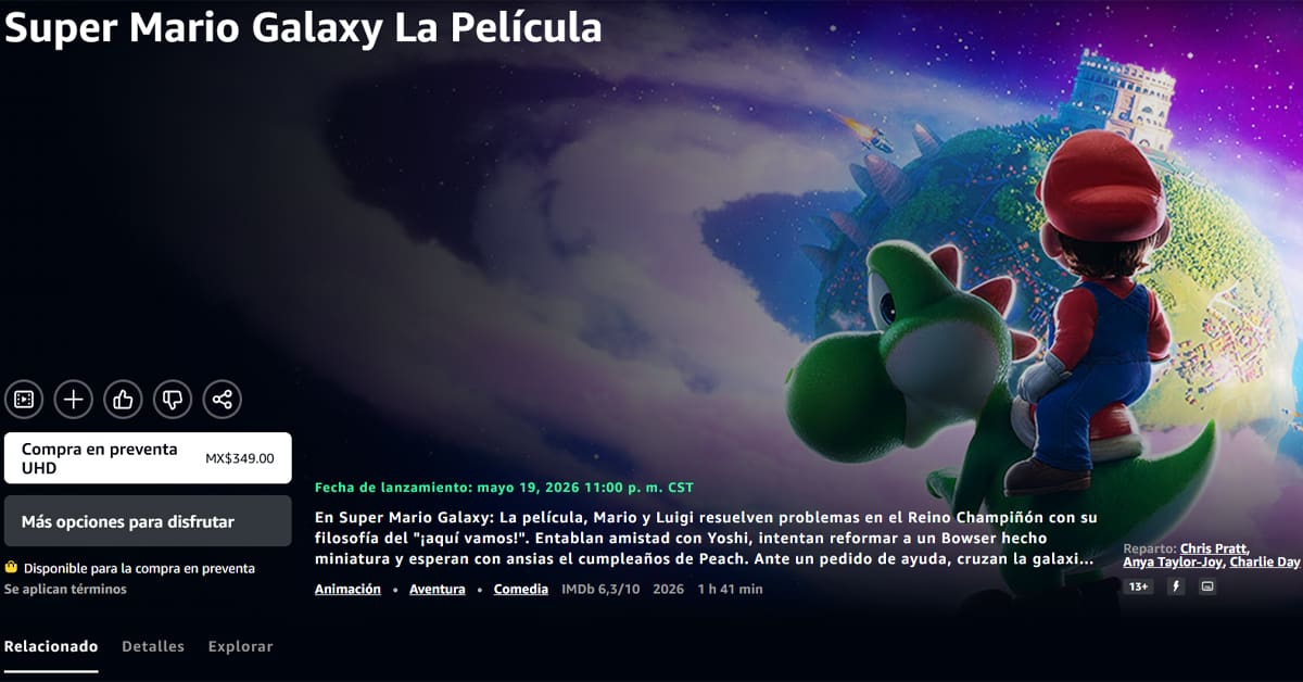 Super Mario Galaxy Película Prime Video