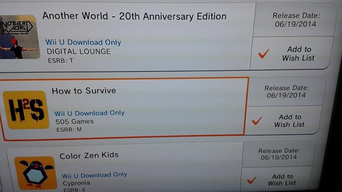 Supuesta lista de la Nintendo eShop revela fecha de salida
