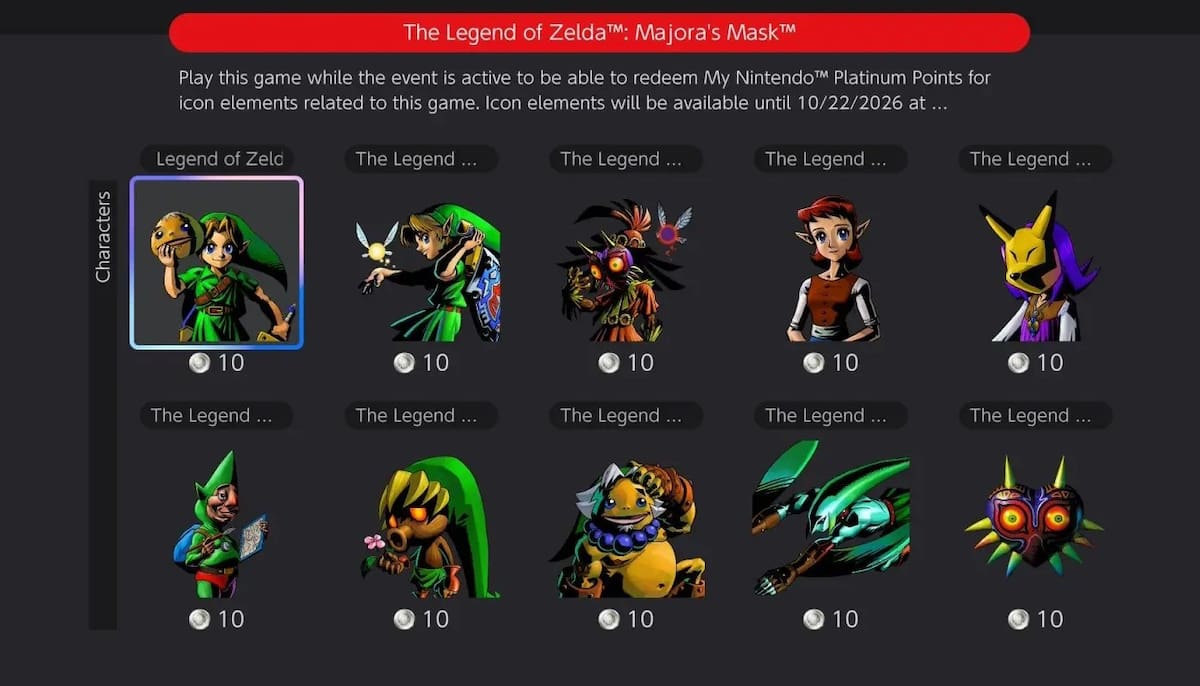 The Legend of Zelda: Majora’s Mask Icons