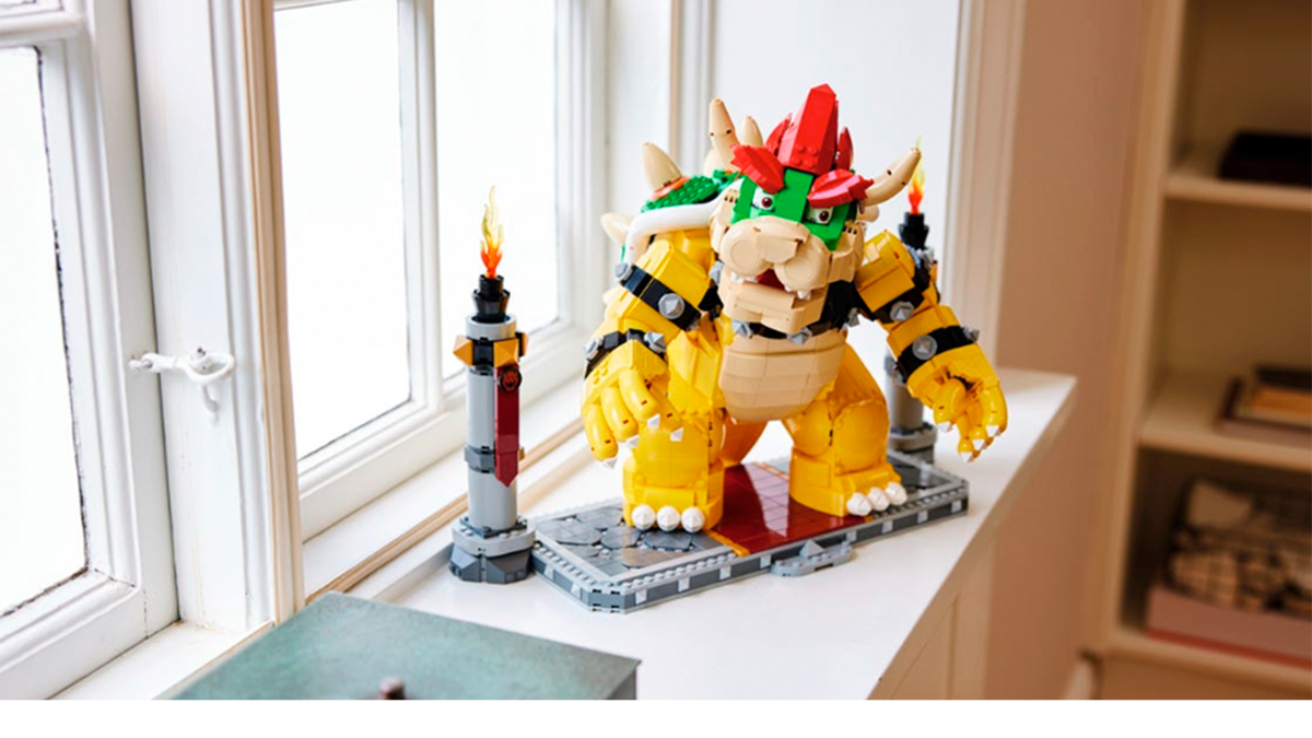 The new LEGO Bowser is everything we needed for our living room decoration