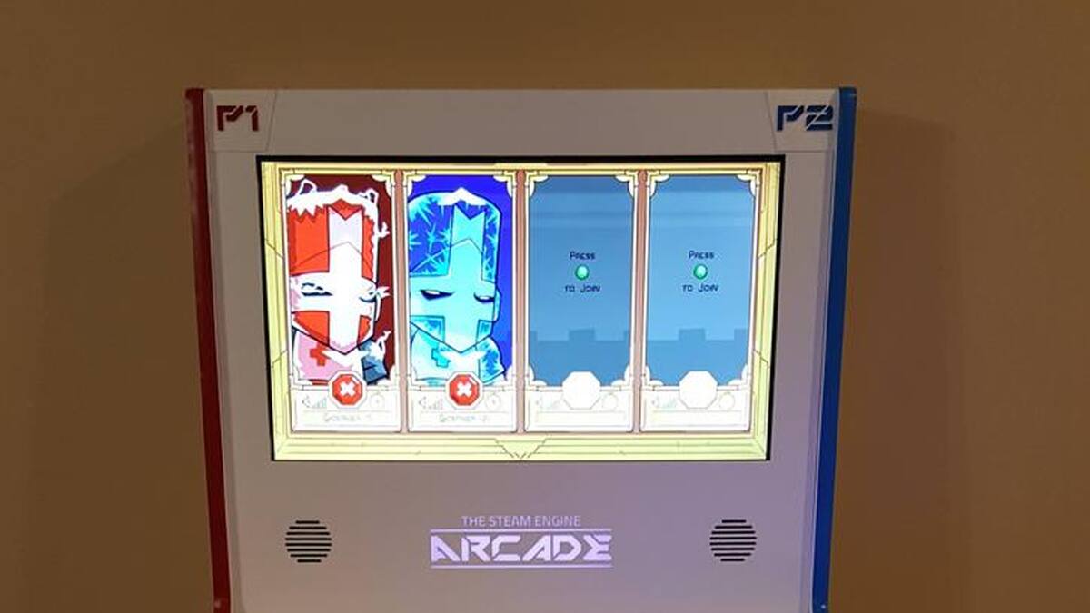 The Steam Engine Arcade está equipada con un par de portavasos