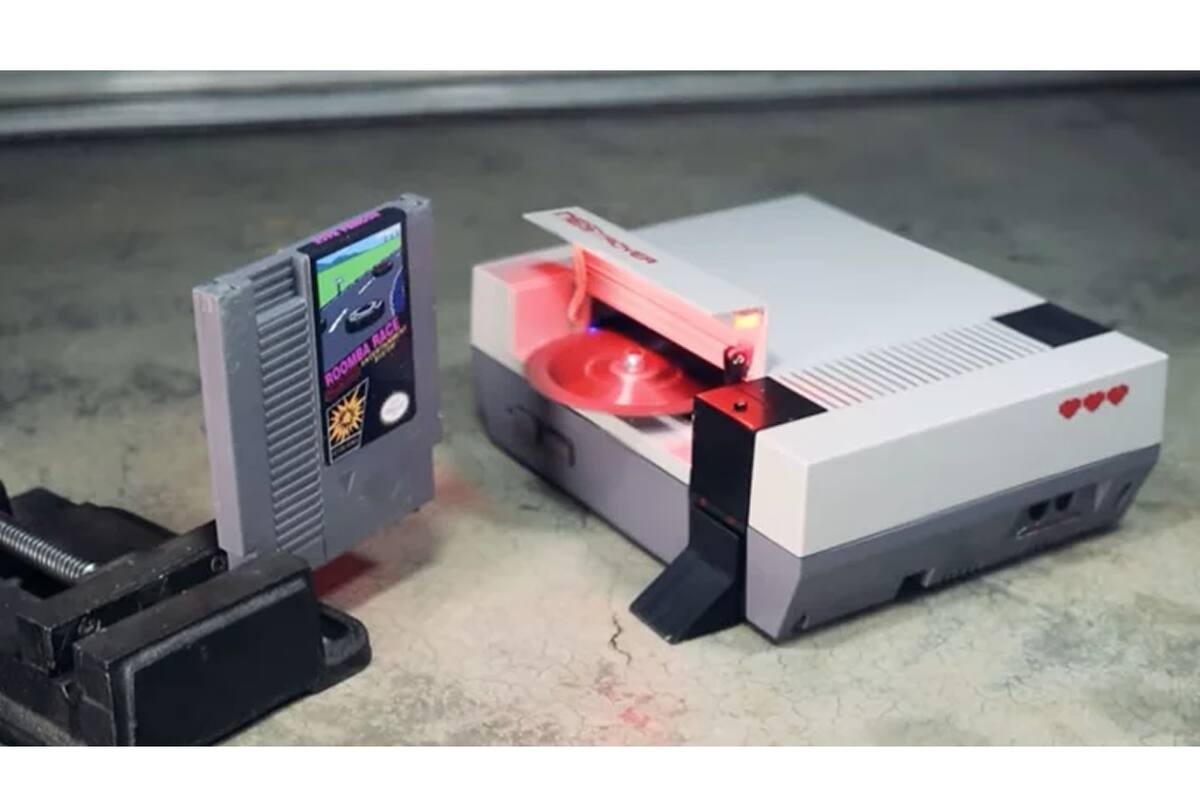 This NES is a lethal combat robot that can cut fruit and cartridges with a saw