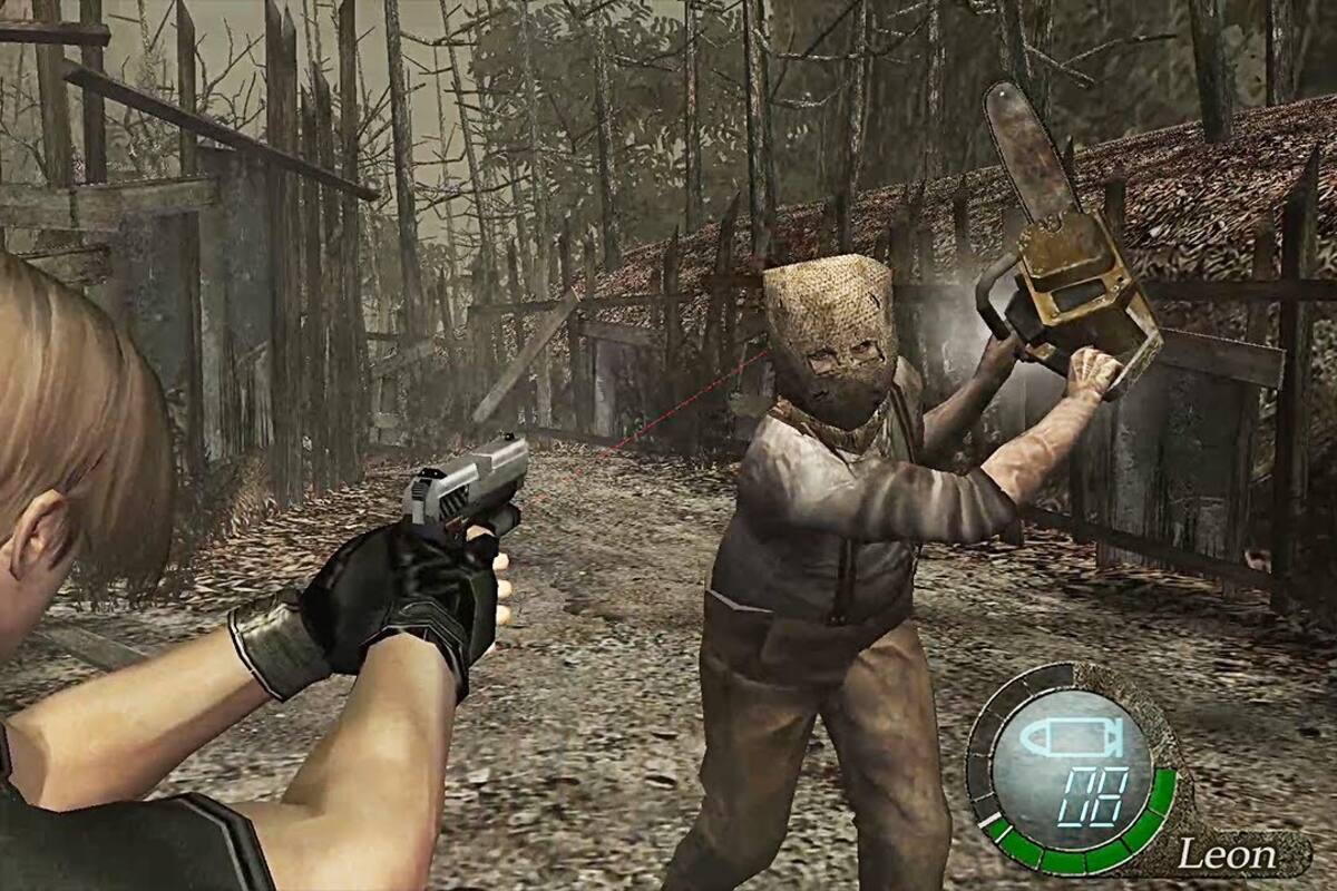 Is it possible to survive Dr. Salvador's chainsaw attack in Resident Evil 4?