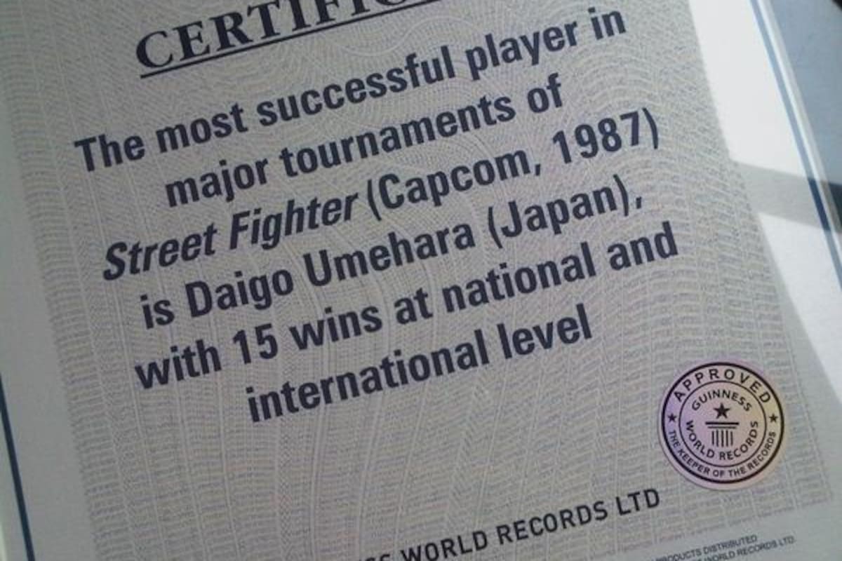 Daigo Umehara entra en el libro de récords de Guinness