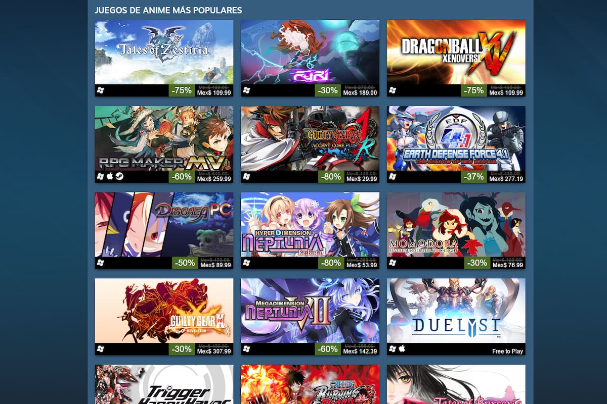 Inicia la venta anual de anime en Steam