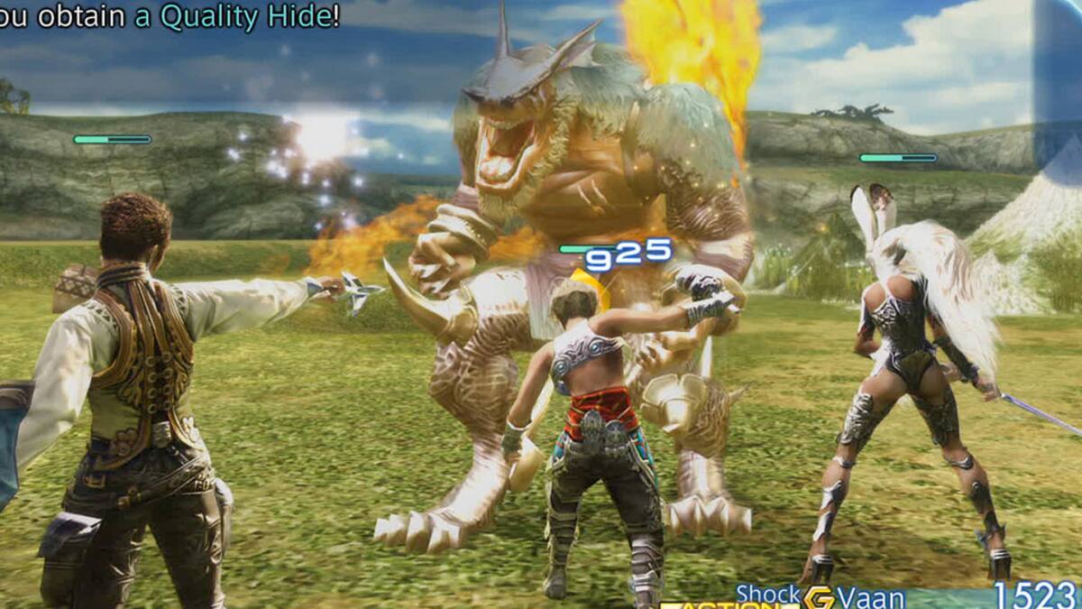 Ve aquí a Fran, Vaan, Penelo, Balthier, Basch y Ashelia