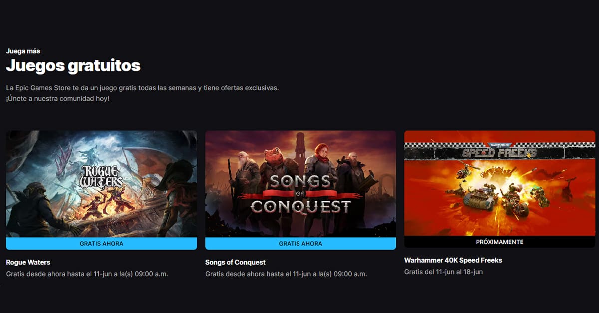 Videojuegos gratuitos Epic Games Store