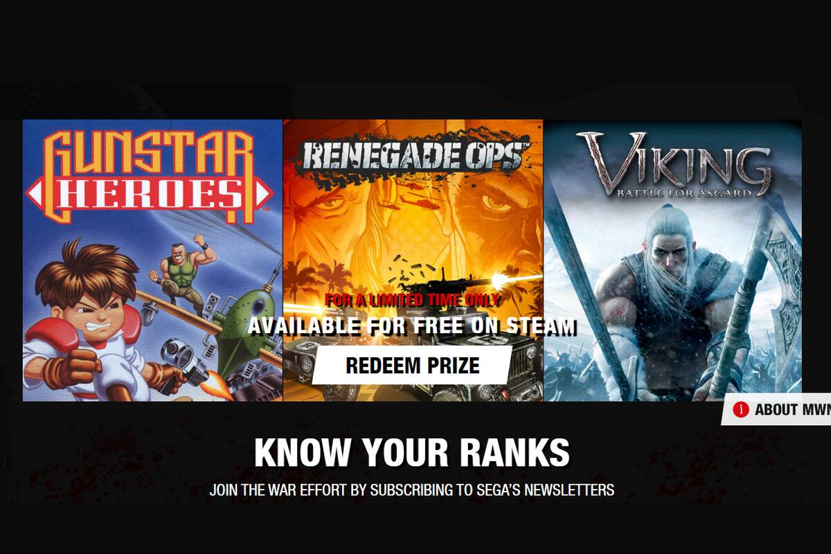 SEGA regala más juegos como parte de Make War Not Love
