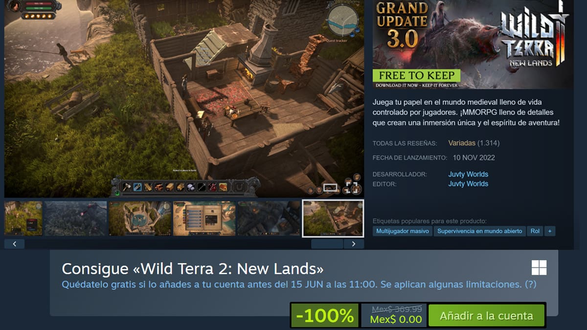 Wild Terra 2 100% descuento y gratis PC