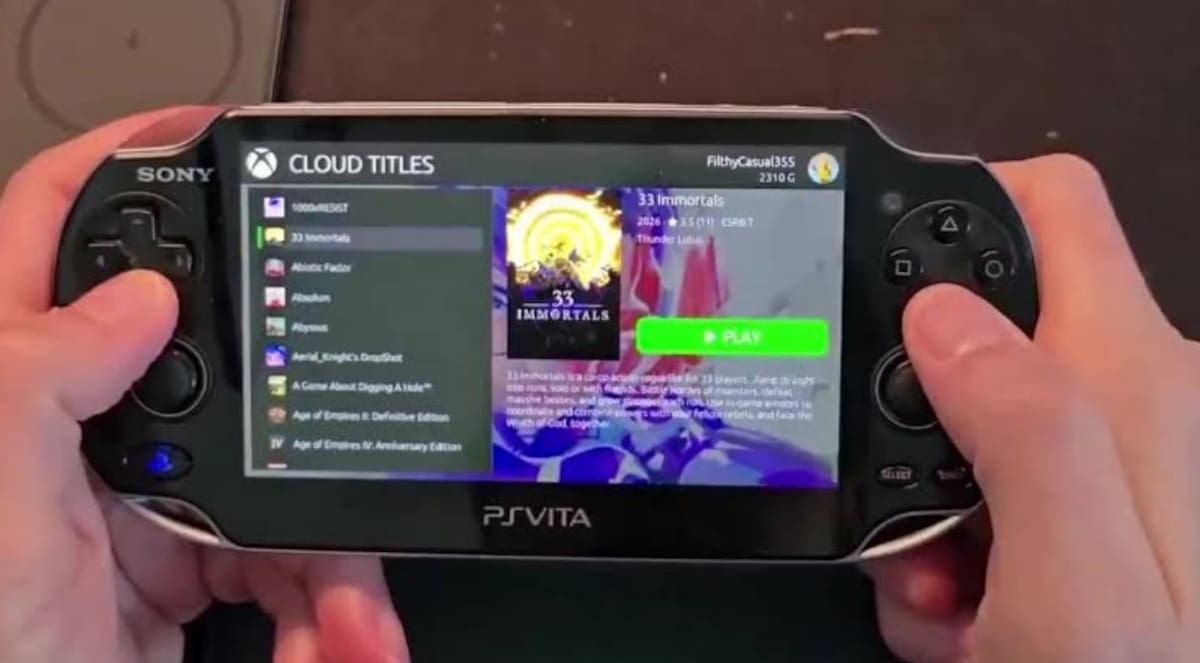 XBOX Cloud Gaming PlayStatio Vita