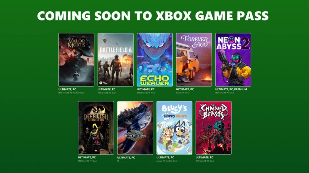 XBOX Game Pass octubre 2026