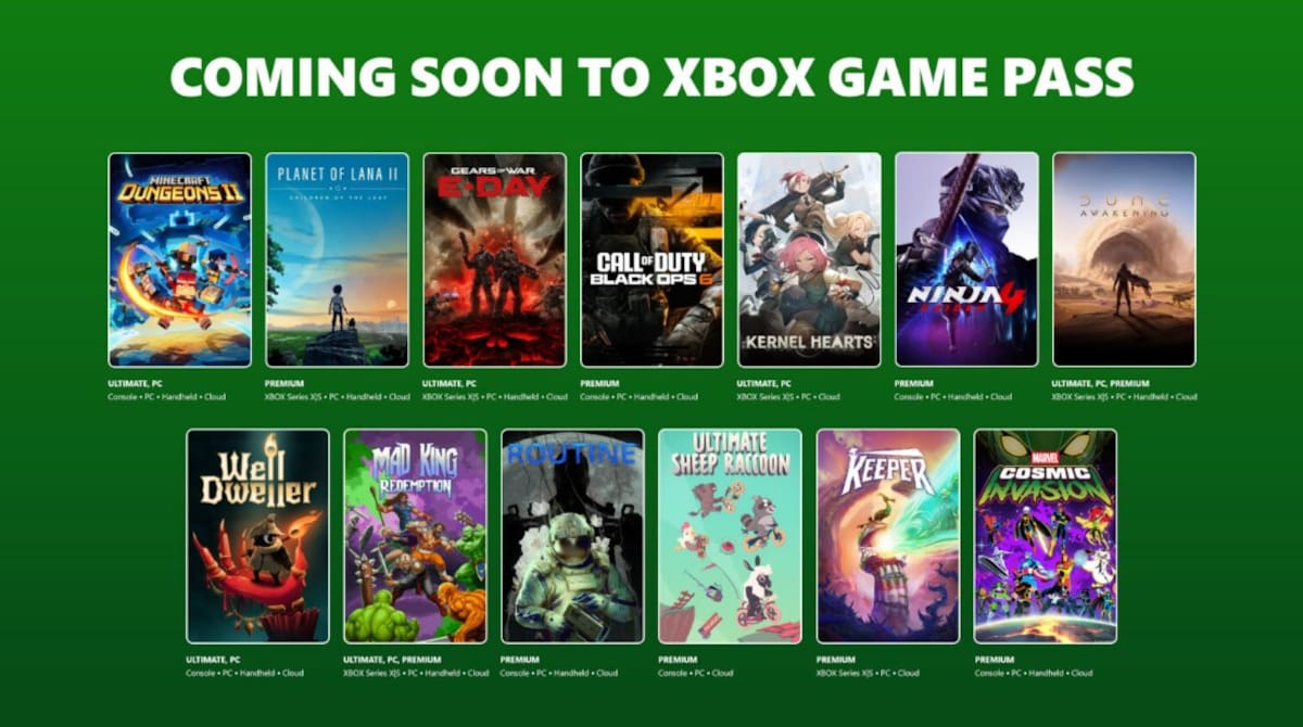 XBOX Game Pass segunda mitad septiembre 2026