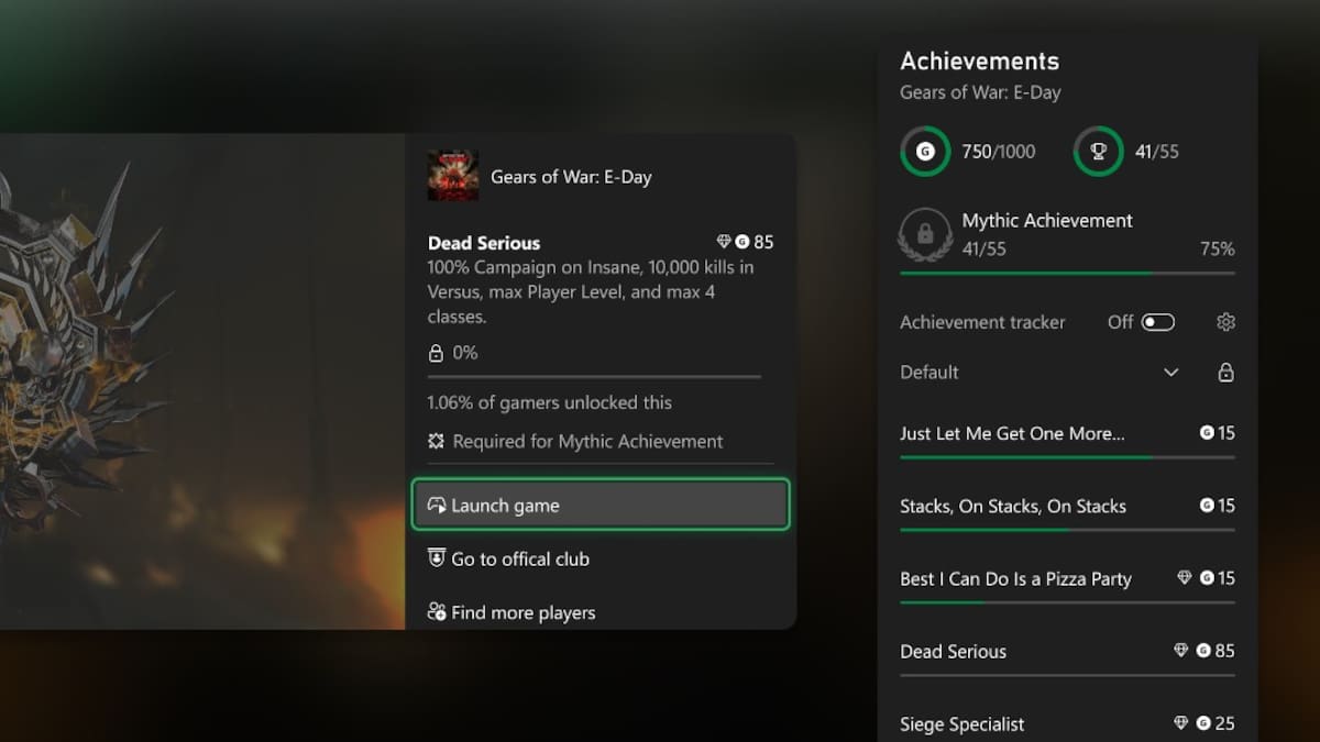 XBOX logro mítico progresión