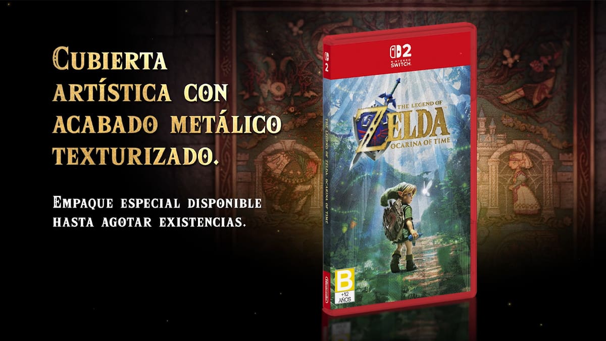 Zelda Ocarina of Time Remake portada acabado metálico y texturizado